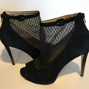 Black Mesh Platform heels